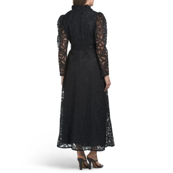 NANCY YANG Black Lace Shirt Dress - Picture 2 of 2